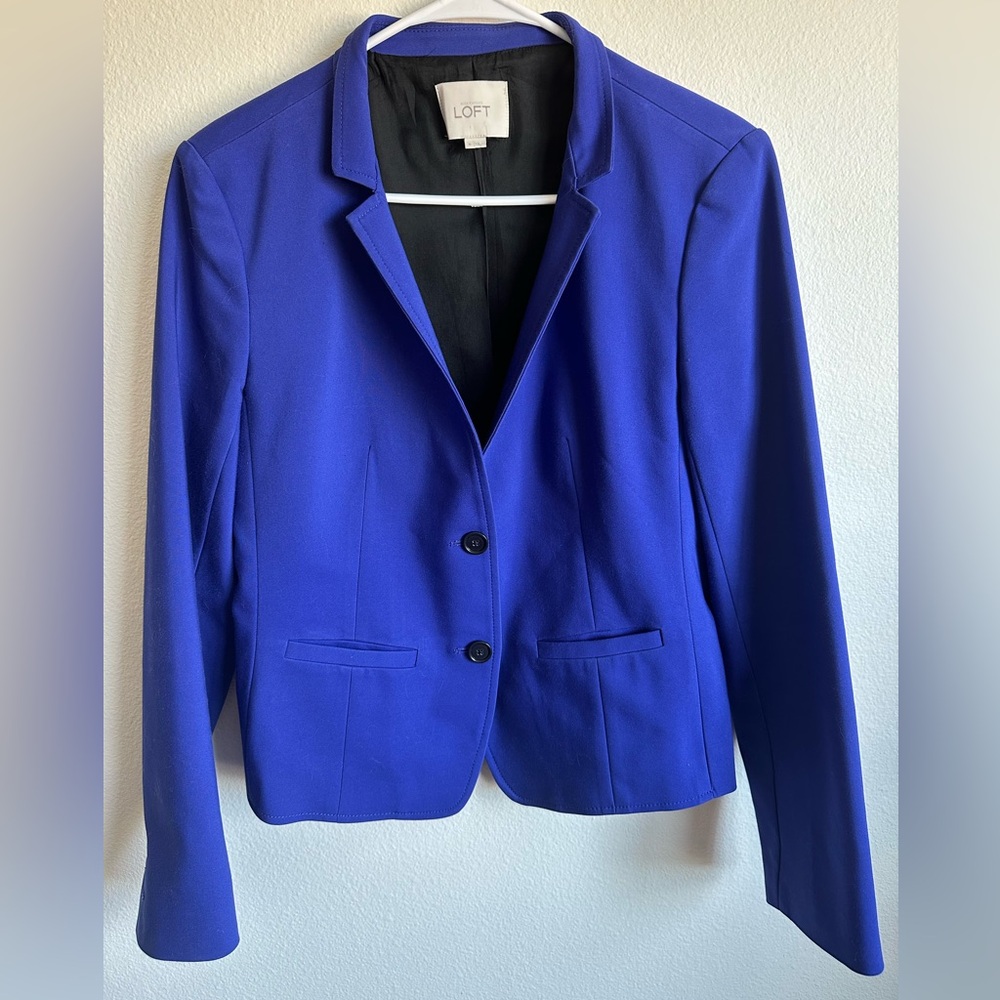 Loft Blue Blazer Structured Professional Suit Jac… - image 2